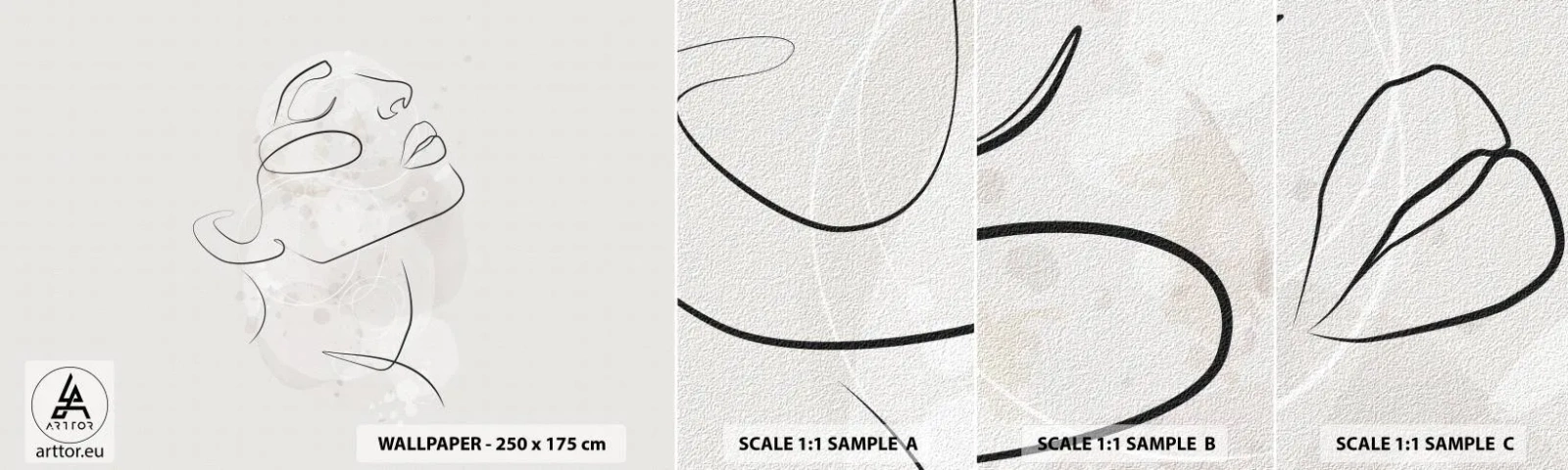 Fototapeta Vzorek Standard Eco - Náčrt snu - ženská tvář, Žena, Grafika - 100x30 cm
