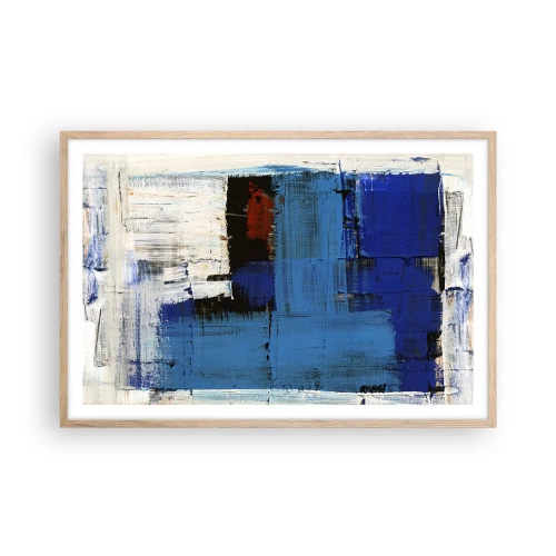 Plakát v rámu světlý dub - Tajemství modré - 91x61 cm