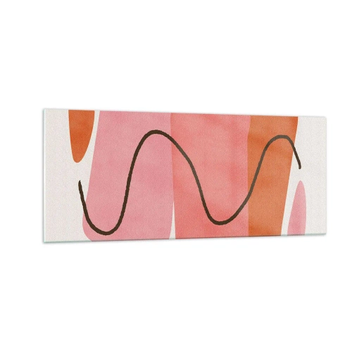 Obraz na skle - Jemný pohyb forem - 100x40 cm