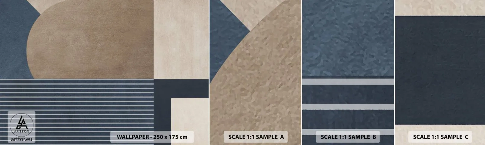 Vzor Fototapety Samolepicí Deluxe Sticker - Kompozice jednoduchosti a kulatosti - Minimalismus, Abstrakce, Kus - 100x30 cm