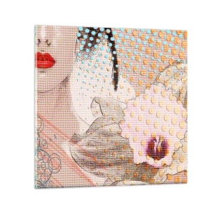 Obraz na skle - Komiksový heroin - 70x70 cm