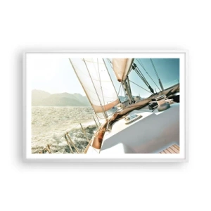 Plakát v bílém rámu - Pod plnými plachtami - 91x61 cm