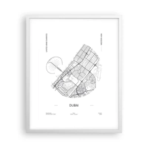 Plakát v bílém rámu - Anatomie Dubaje - 40x50 cm