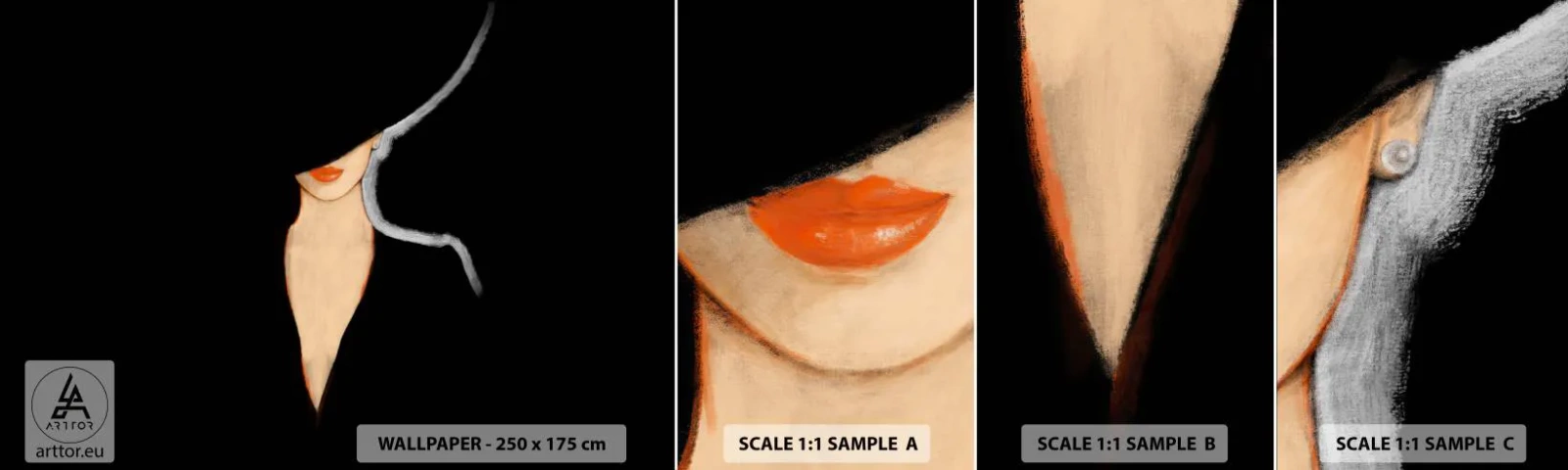 Vzor Fototapety Samolepicí Deluxe Sticker - Elegance a styl - žena V Klobouku, Móda, Kus - 100x30 cm