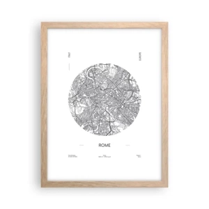 Plakát v rámu světlý dub - Anatomie Říma - 30x40 cm