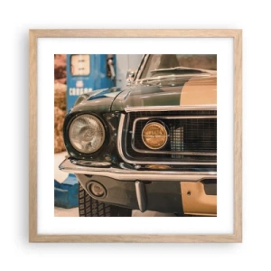 Plakát v rámu světlý dub - Setkání s legendou - 40x40 cm