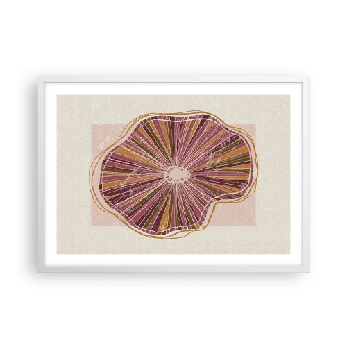 Plakát v bílém rámu - Radiální abstrakce - 70x50 cm