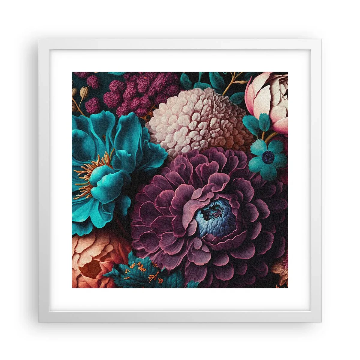 Plakát v bílém rámu - Úroda přírody - 40x40 cm