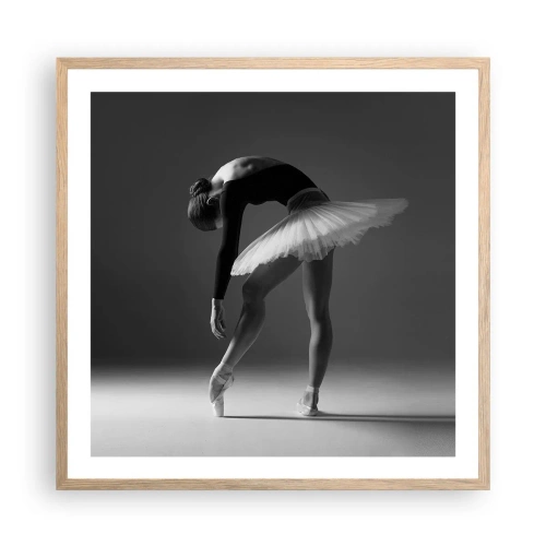 Plakát v rámu světlý dub - Bella ballerina - 60x60 cm