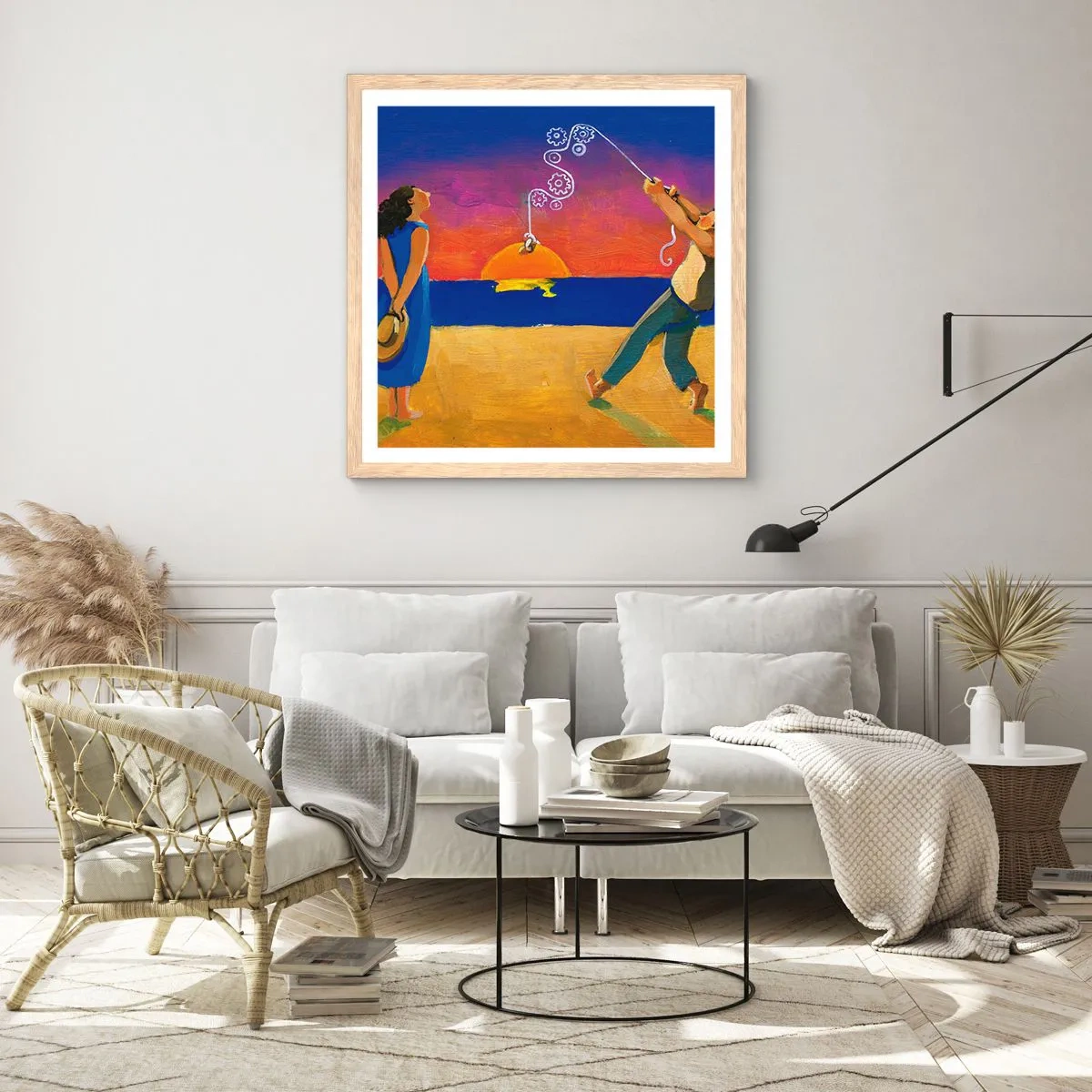 Plakát v rámu světlý dub - Více než hvězda z nebe - 50x50 cm