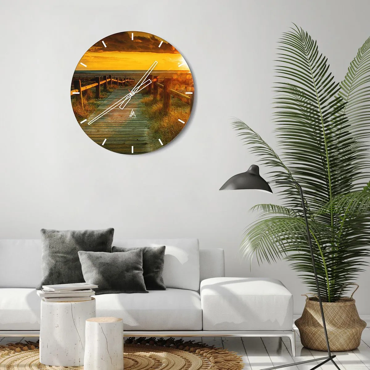 Nástěnné hodiny - Vykoupané ve starém zlatě - 30x30 cm