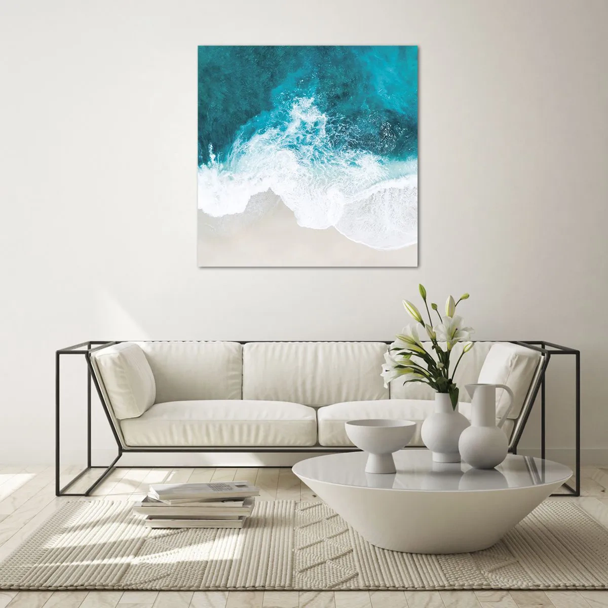 Obraz na skle - Přirozené pohlazení - 70x70 cm