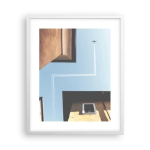 Plakát v bílém rámu - Nad městským labyrintem - 40x50 cm