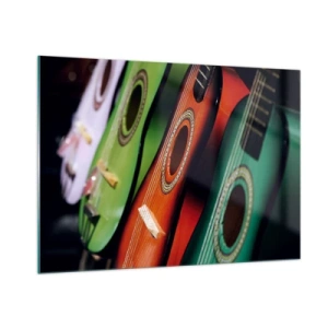 Obraz na skle - Kytara má hodně barev - 100x70 cm