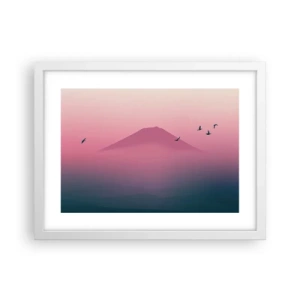 Plakát v bílém rámu - Poutníci nad oblaky - 40x30 cm