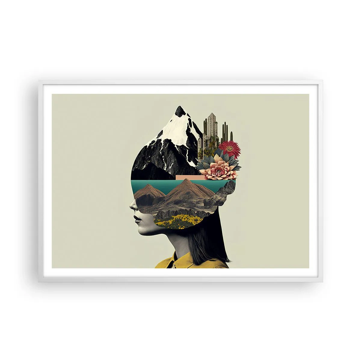 Plakát v bílém rámu - Žena – vždy tajemství - 100x70 cm