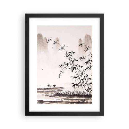 Plakát v černém rámu - Klid rýžových polí - 30x40 cm