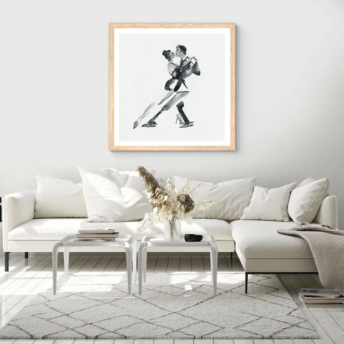 Plakát v rámu světlý dub - V jednom rytmu - 40x40 cm