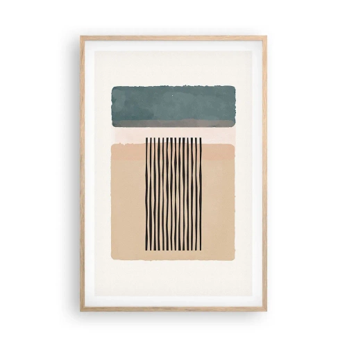 Plakát v rámu světlý dub - Všechno v pořádku - 61x91 cm