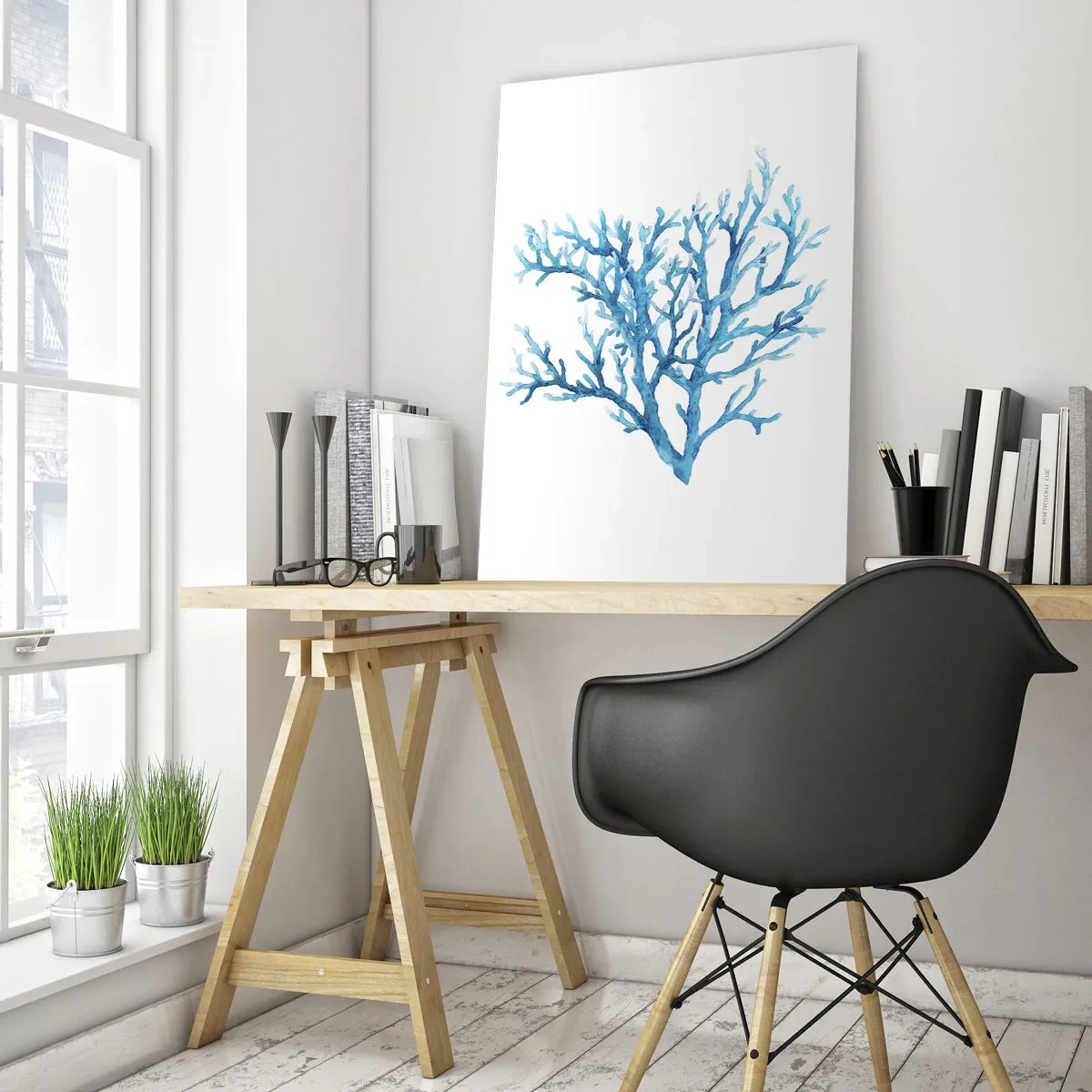 Obraz na skle - Mořský filigrán - 80x120 cm