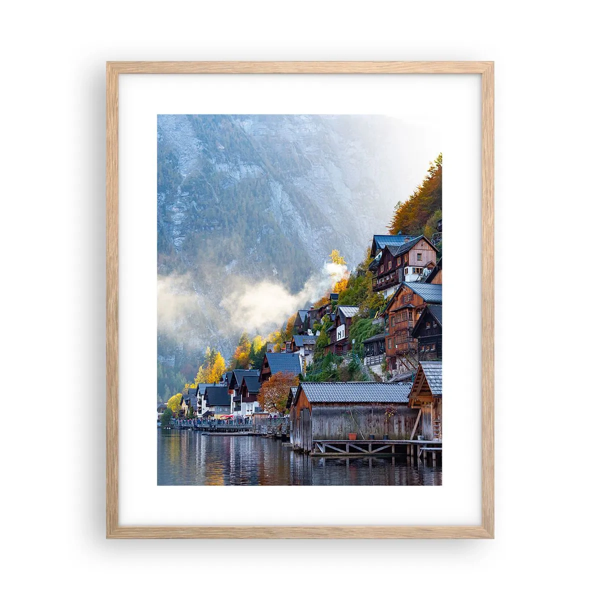 Plakát v rámu světlý dub - Alpská krajina - 40x50 cm