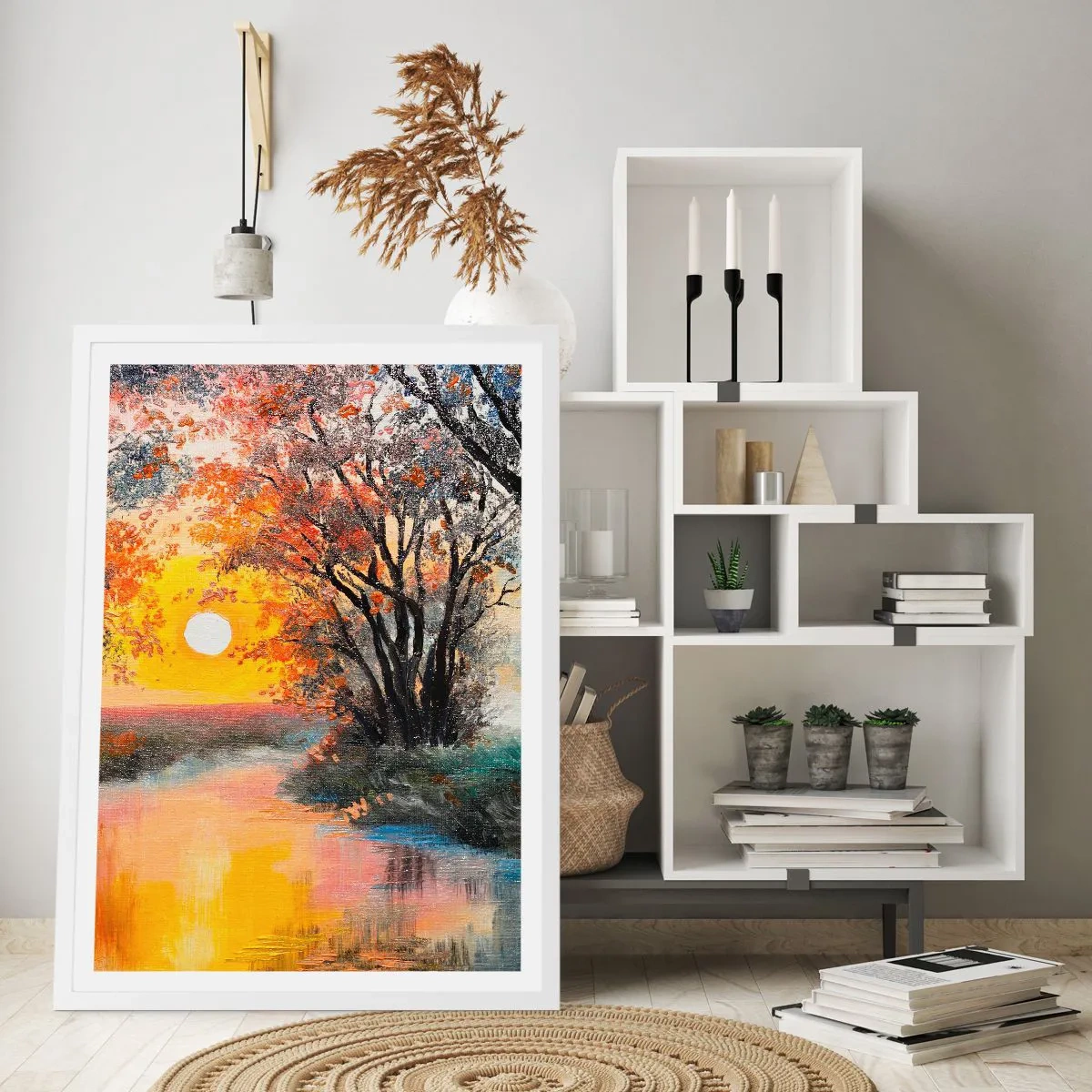 Plakát v bílém rámu - Podzimní nádech - 70x100 cm