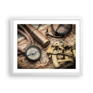 Plakát v bílém rámu - Urči směr - 50x40 cm