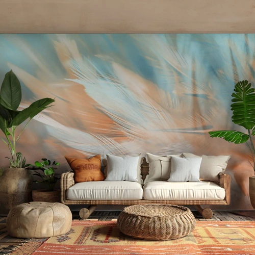 Fototapeta Premium Canvas - V krajině něhy - Jemné, Peří, Minimalismus - 200x140 cm