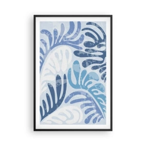 Plakát v černém rámu - Modré kapradí - 61x91 cm