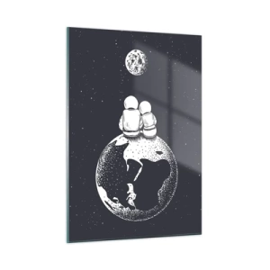 Obraz na skle - Vesmírná love story - 50x70 cm