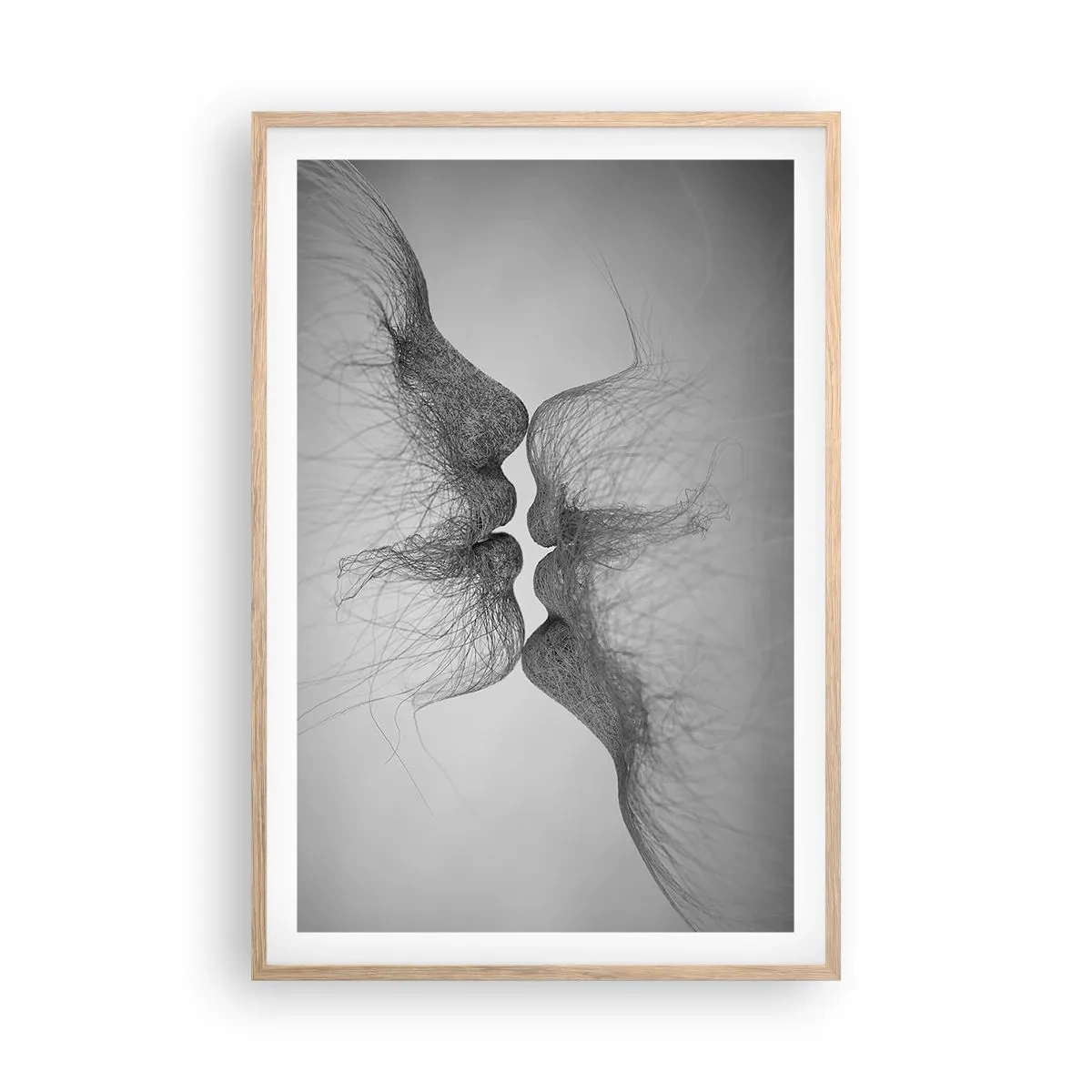 Plakát v rámu světlý dub - Polibek větru - 61x91 cm