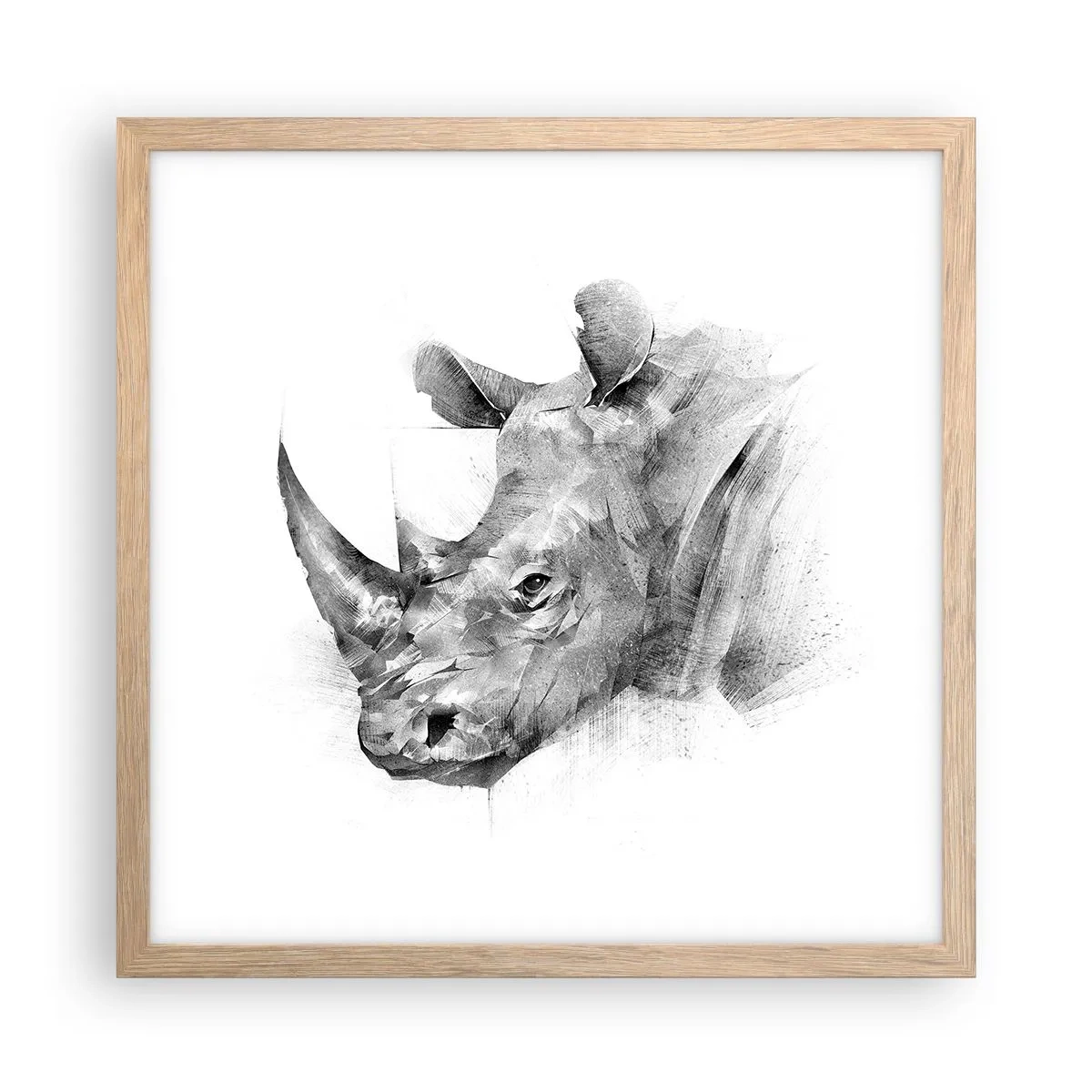 Plakát v rámu světlý dub - Africký portrét - 40x40 cm