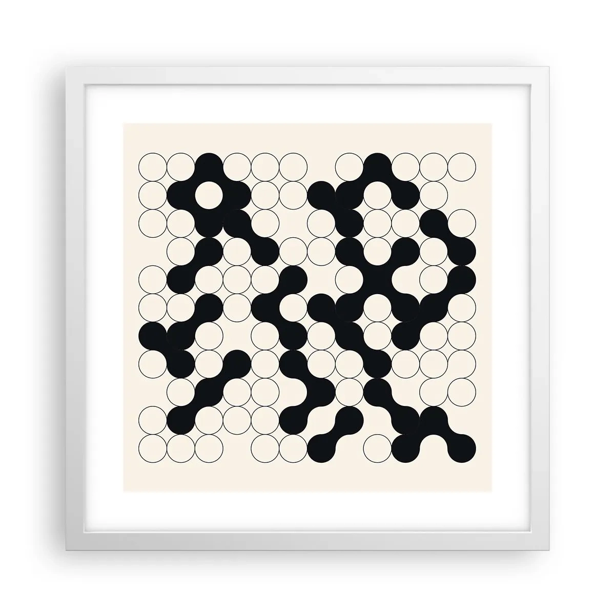 Plakát v bílém rámu - Čínská hra – variace - 40x40 cm