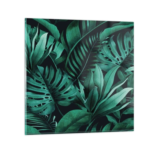 Obraz na skle - Hloubka tropické zeleně - 60x60 cm
