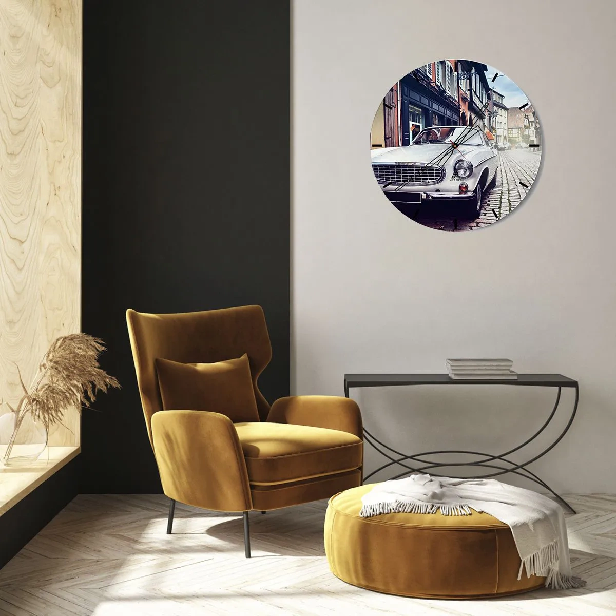 Nástěnné hodiny - Minulost je dnes - 40x40 cm