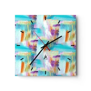 Nástěnné hodiny - Pohodové střídavé cákance - 30x30 cm