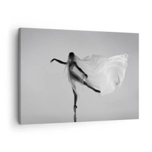 Obraz na plátně - Tanečnice v éterické póze s vlající látkou - 70x50cm - Lehkost a půvab - Moderní nástěnná dekorace do obývacího pokoje a ložnice ARTTOR