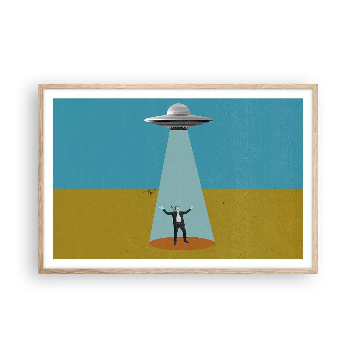 Plakát v rámu světlý dub - Blízké setkání - 91x61 cm