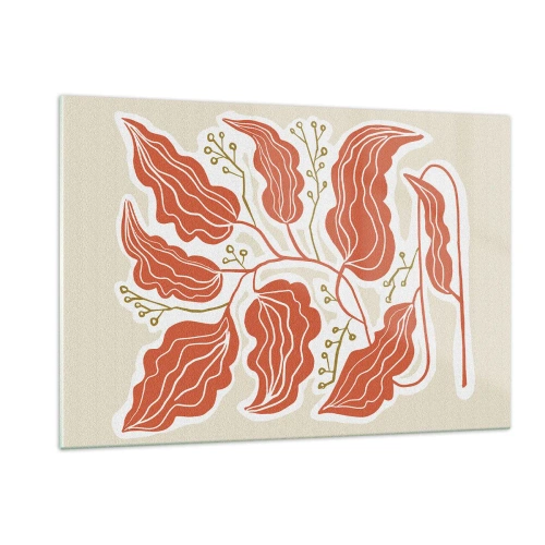 Obraz na skle - Lidově a korálově - 120x80 cm