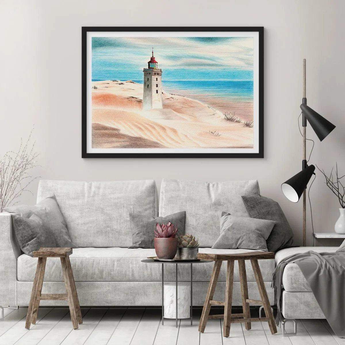 Plakát v černém rámu - Vždy hledí na moře - 100x70 cm