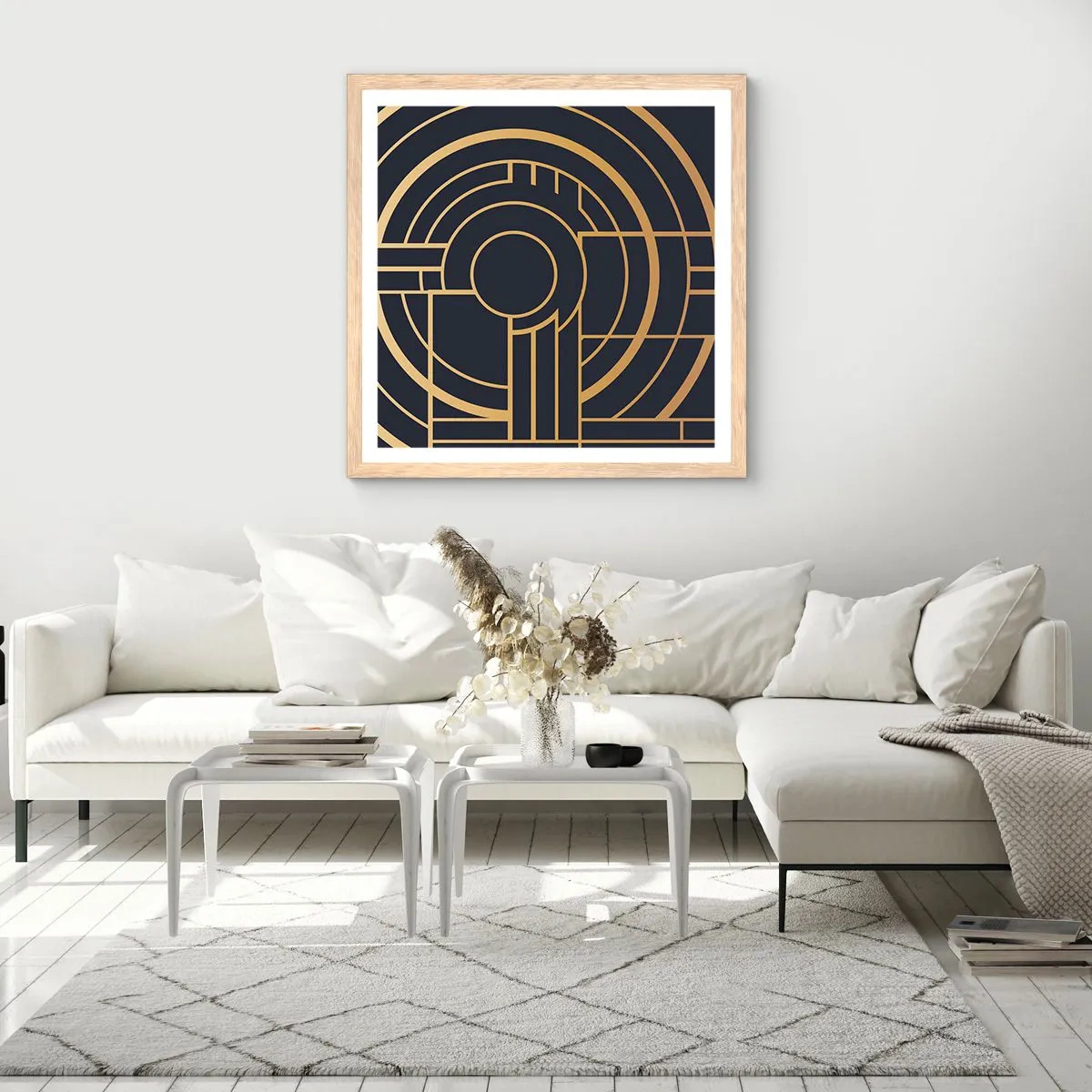 Plakát v rámu světlý dub - Obraty události - 60x60 cm