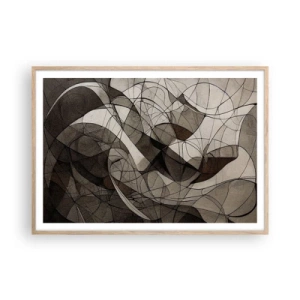 Plakát v rámu světlý dub - Oběh barev Země - 100x70 cm