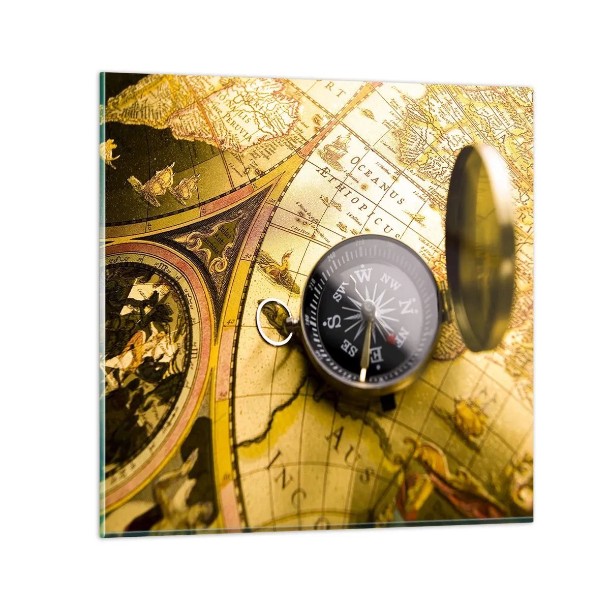 Obraz na skle - Co tak na konec světa? - 50x50 cm