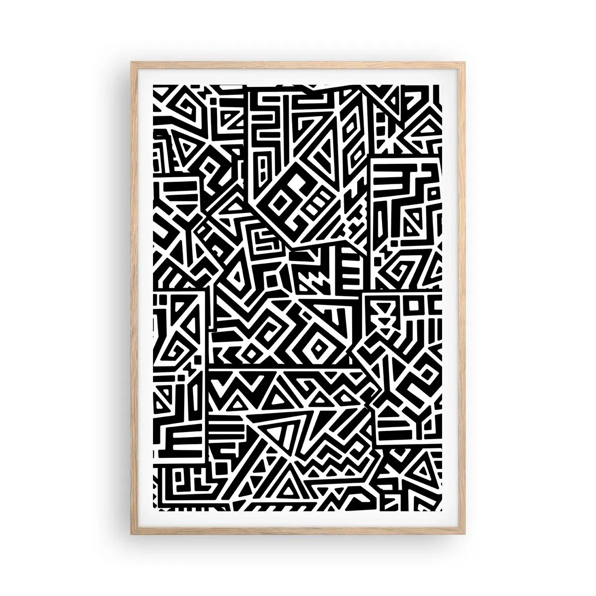 Plakát v rámu světlý dub - Předkolumbovská kompozice - 70x100 cm