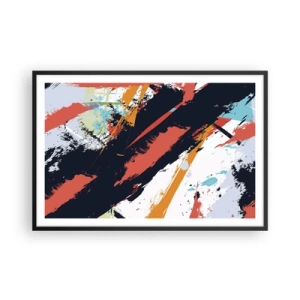Plakát v černém rámu - Dynamická kompozice - 91x61 cm
