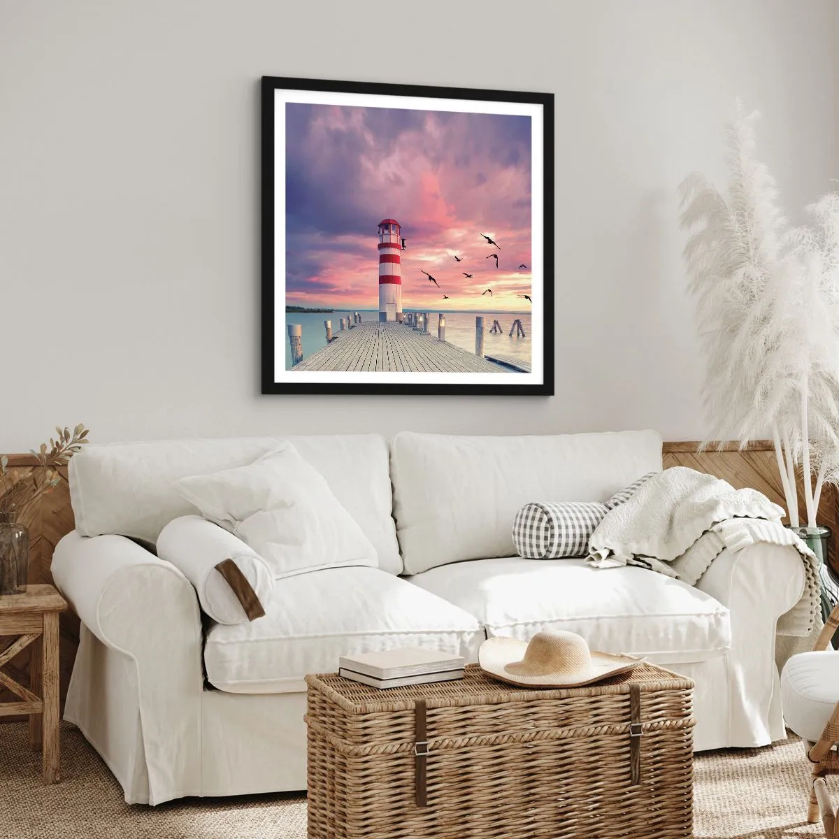 Plakát v černém rámu - Čas jít do přístavu - 60x60 cm