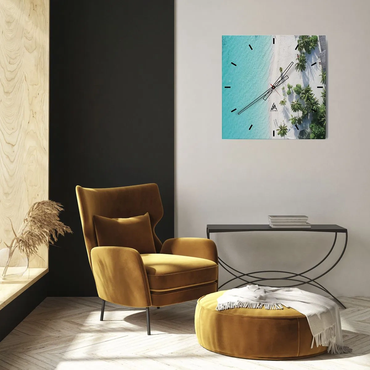 Nástěnné hodiny - Dovolená v ráji - 40x40 cm