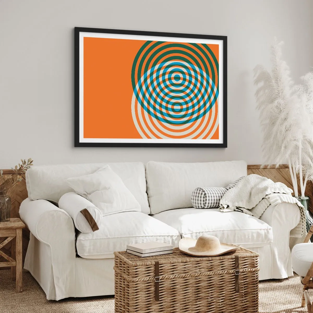 Plakát v černém rámu - Abstraktní kruhová variace - 40x30 cm
