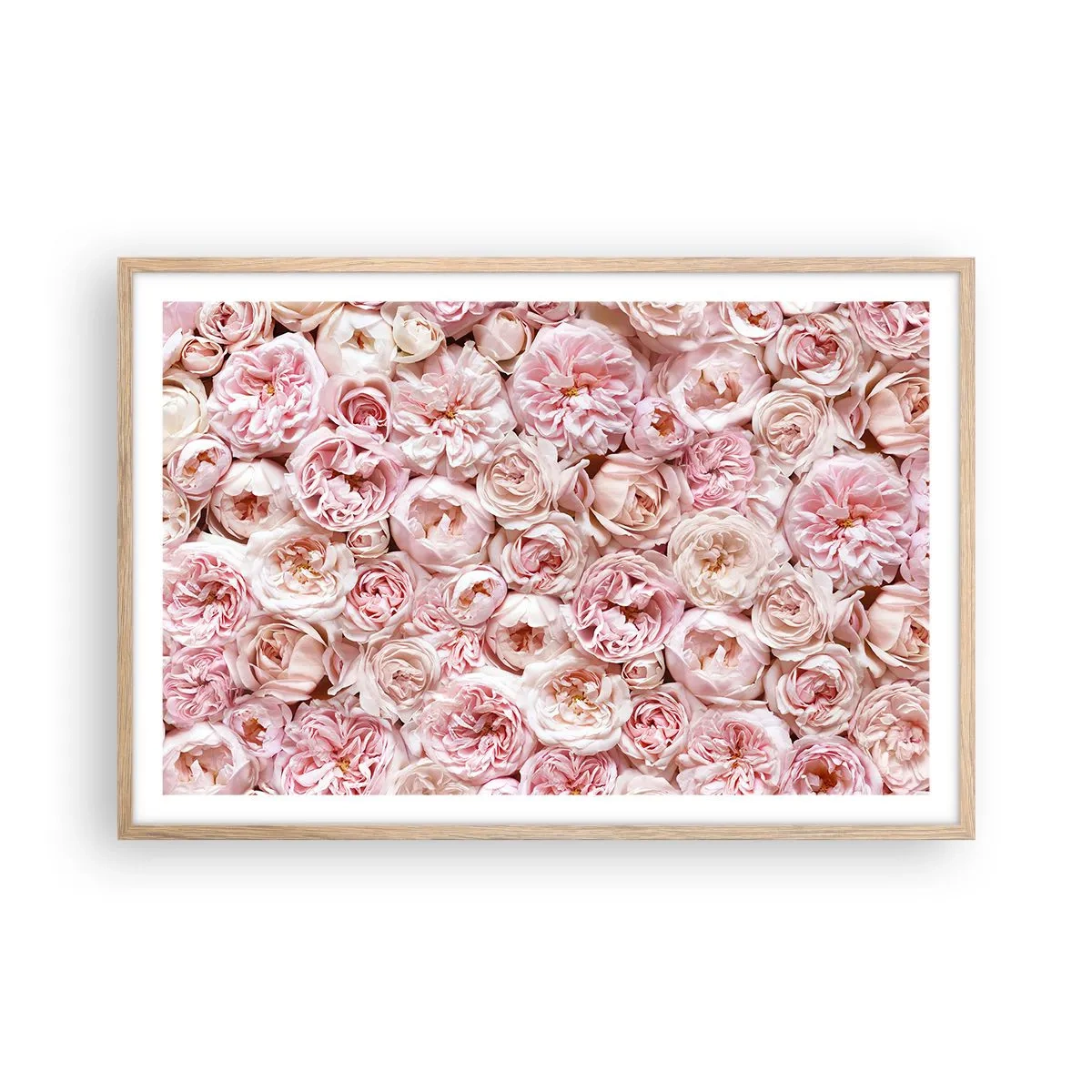 Plakát v rámu světlý dub - Vydlážděná růžemi - 91x61 cm