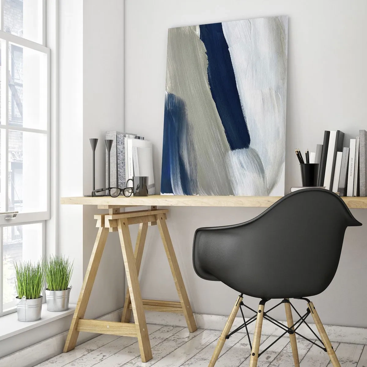 Obraz na skle - Setkání s bílou - 70x100 cm